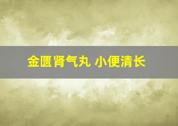 金匮肾气丸 小便清长